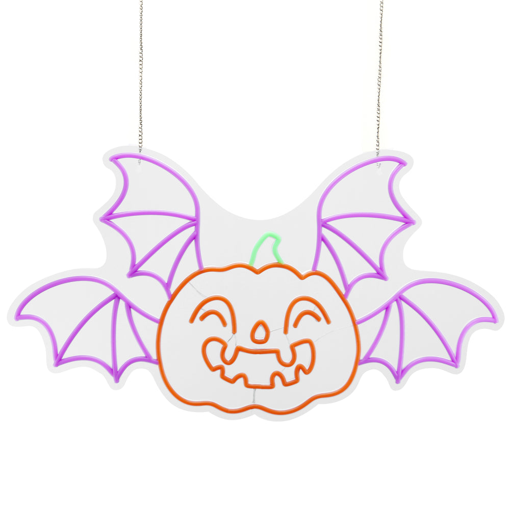 26.6inch Halloween Neon Lights -Pumpkin Bat