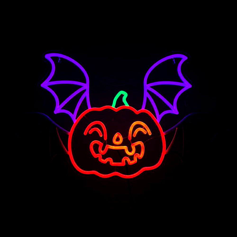 26.6inch Halloween Neon Lights -Pumpkin Bat