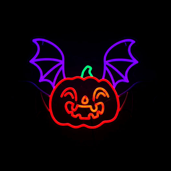 26.6inch Halloween Neon Lights -Pumpkin Bat