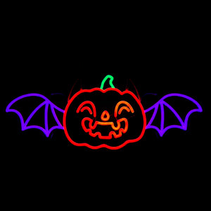 26.6inch Halloween Neon Lights -Pumpkin Bat