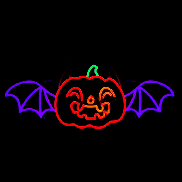 26.6inch Halloween Neon Lights -Pumpkin Bat