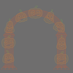12.8ft  Halloween Mesh Arch with Changeable Designs， 10% White Twinkle