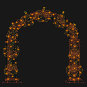 12.8ft  Halloween Mesh Arch with Changeable Designs， 10% White Twinkle