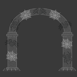 12ft  Halloween Mesh Arch with Changeable Designs， 10% White Twinkle