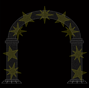 12.7ft  Christmas Mesh Arch with Changeable Designs， 10% White Twinkle