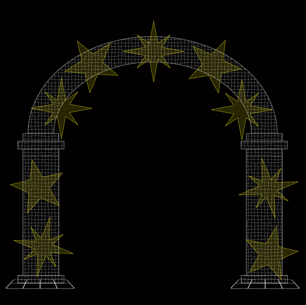 12.7ft  Christmas Mesh Arch with Changeable Designs， 10% White Twinkle