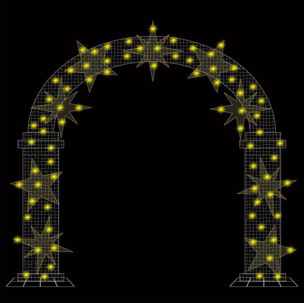 12.7ft  Christmas Mesh Arch with Changeable Designs， 10% White Twinkle