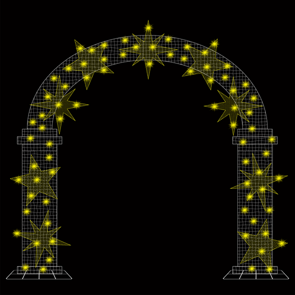 12.7ft  Christmas Mesh Arch with Changeable Designs， 10% White Twinkle