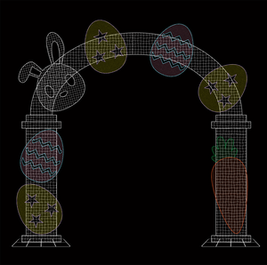 12.7ft  Easter Mesh Arch with Changeable Designs， 10% White Twinkle
