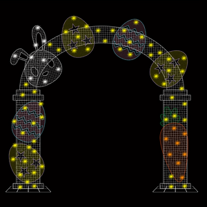 12.7ft  Easter Mesh Arch with Changeable Designs， 10% White Twinkle