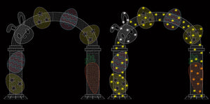 12.7ft  Easter Mesh Arch with Changeable Designs， 10% White Twinkle