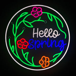 20in W Spring & Summer  Neon Sign - Flowers