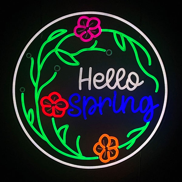 20in W Spring & Summer  Neon Sign - Flowers