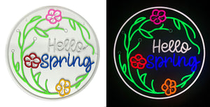 20in W Spring & Summer  Neon Sign - Flowers