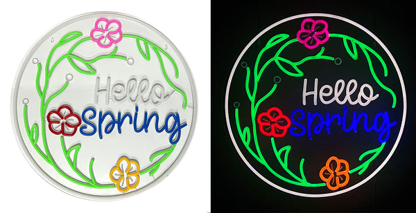 20in W Spring & Summer  Neon Sign - Flowers