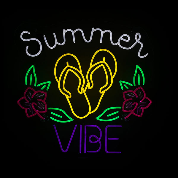 26in W Spring & Summer  Neon Sign - Slipper