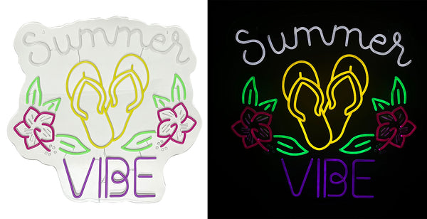 26in W Spring & Summer  Neon Sign - Slipper