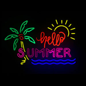 26in W Spring & Summer  Neon Sign - Palm Tree