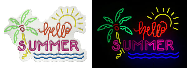 26in W Spring & Summer  Neon Sign - Palm Tree