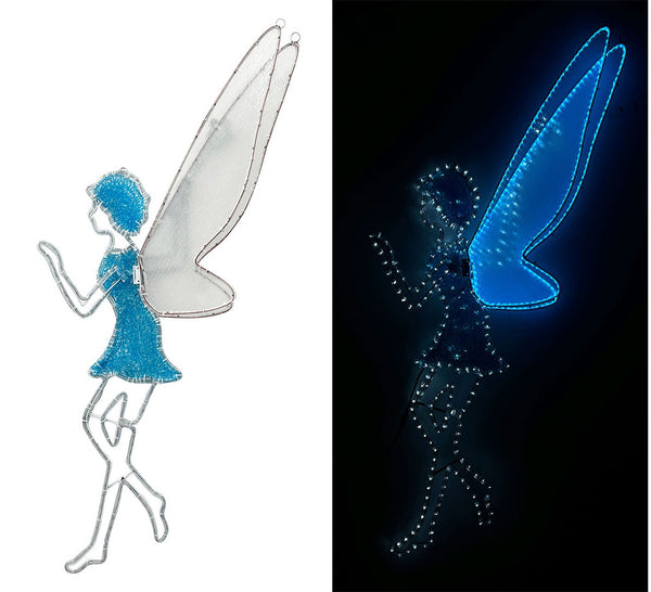 59in H LED Fairy With Mesh Body and Acrylic Wing - Blue