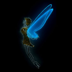 59in H LED Fairy With Mesh Body and Acrylic Wing - Gold