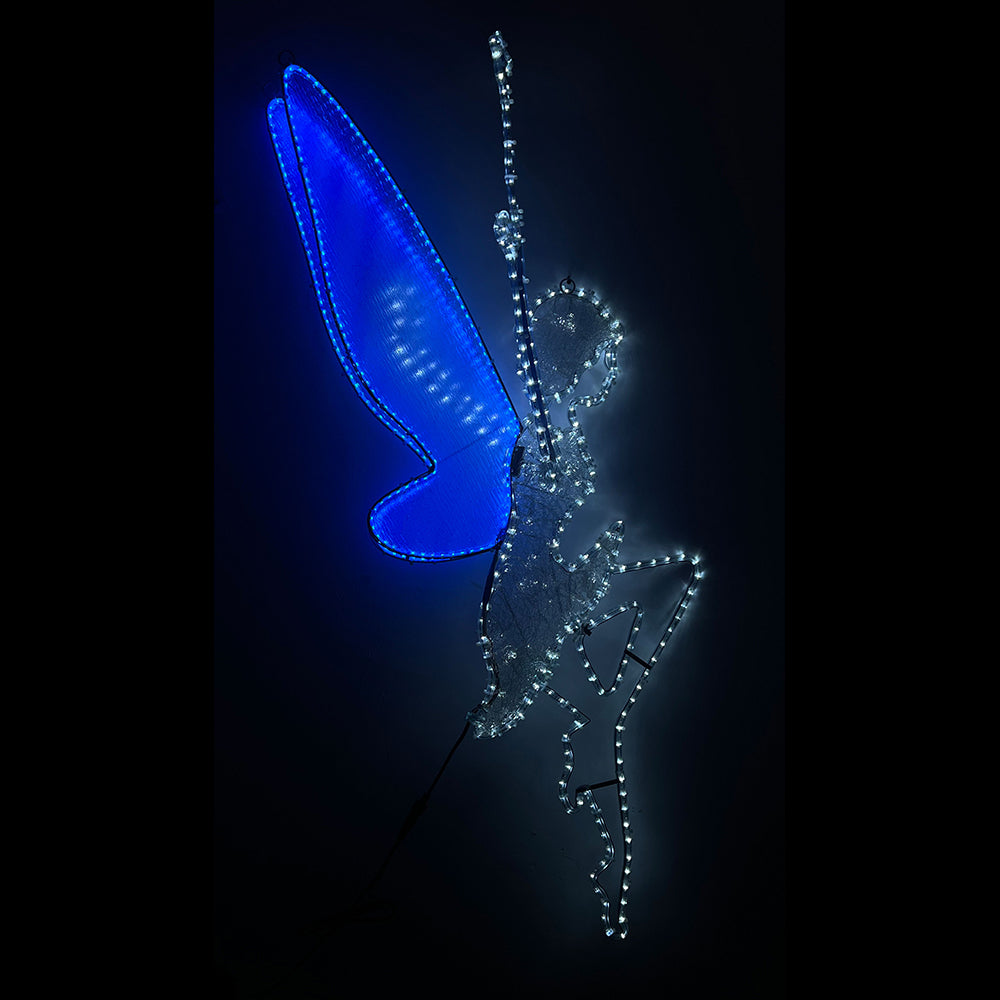 59in H LED Fairy With Mesh Body and Acrylic Wing - Clear