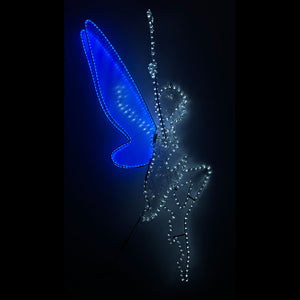 59in H LED Fairy With Mesh Body and Acrylic Wing - Clear