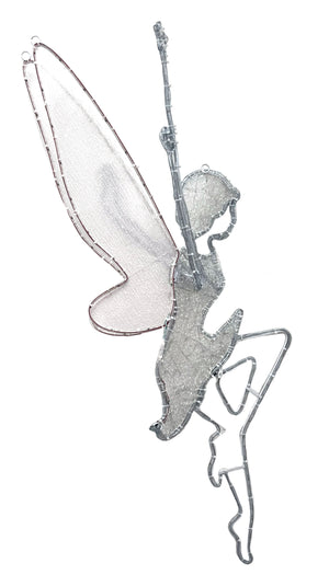 59in H LED Fairy With Mesh Body and Acrylic Wing - Clear