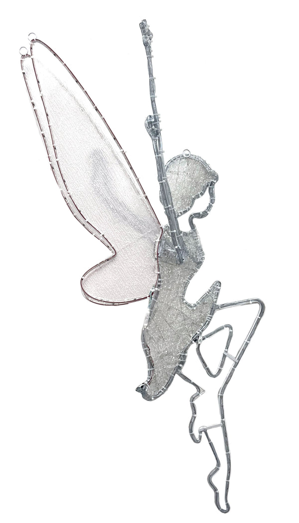 59in H LED Fairy With Mesh Body and Acrylic Wing - Clear