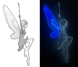 59in H LED Fairy With Mesh Body and Acrylic Wing - Clear