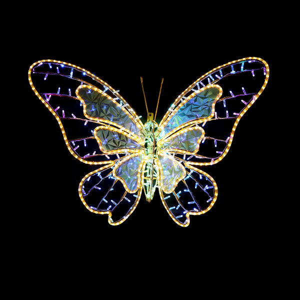 45.66in W RGB Spring Outdoor Butterfly Deco