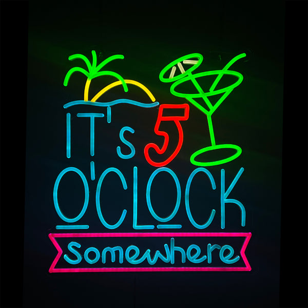 20.8in It’s 5 O’CLOSK Neon Lights