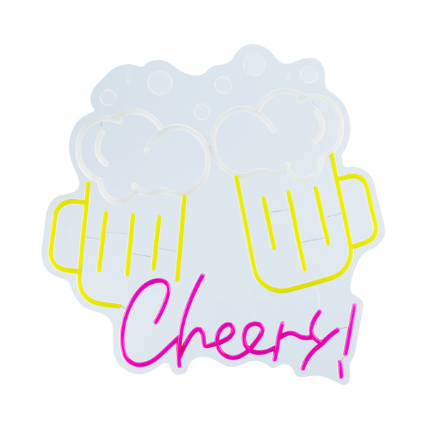 19in Cheers Beer Mugs Neon Lights