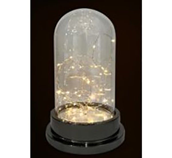12"H Clear Glass Dome Decoration with Metal Base