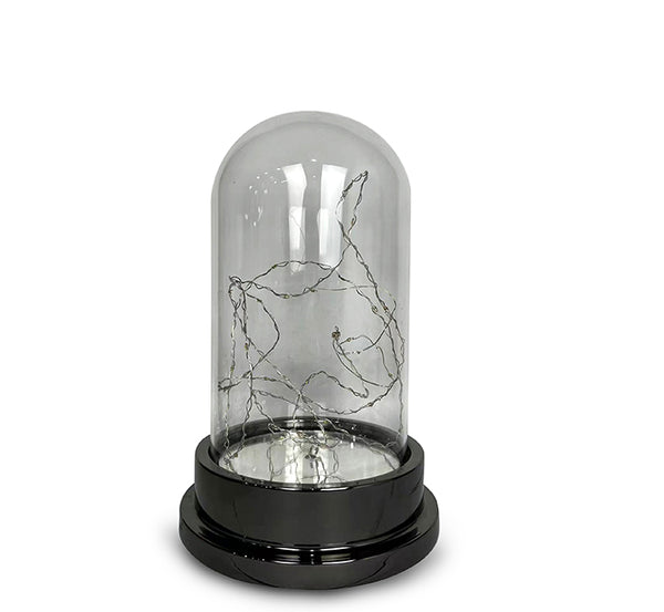 12"H Clear Glass Dome Decoration with Metal Base