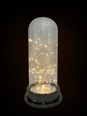 16"H Clear Glass Dome Decoration with Metal Base