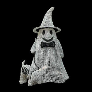 7ft Halloween Mesh Ghost Walking Dog，Dual Lights with  10% White Twinkle