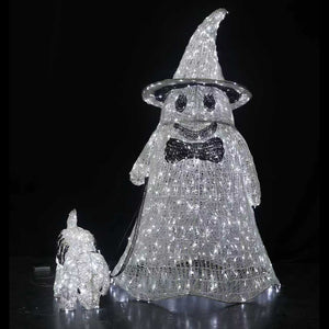 7ft Halloween Mesh Ghost Walking Dog，Dual Lights with  10% White Twinkle