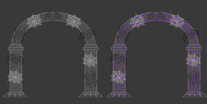 12ft  Halloween Mesh Arch with Changeable Designs， 10% White Twinkle