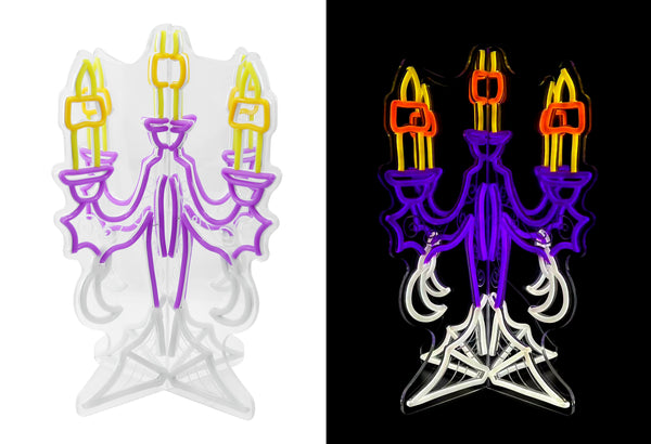 17.5inch Halloween 3D Neon Deco - Candelabra