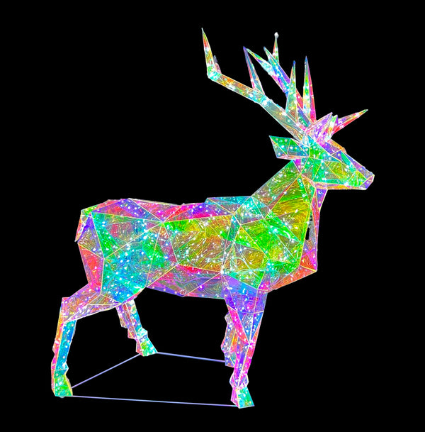Iridescent Christmas Deer | 610 LEDs | Adapter | 57.09 Inch H.
