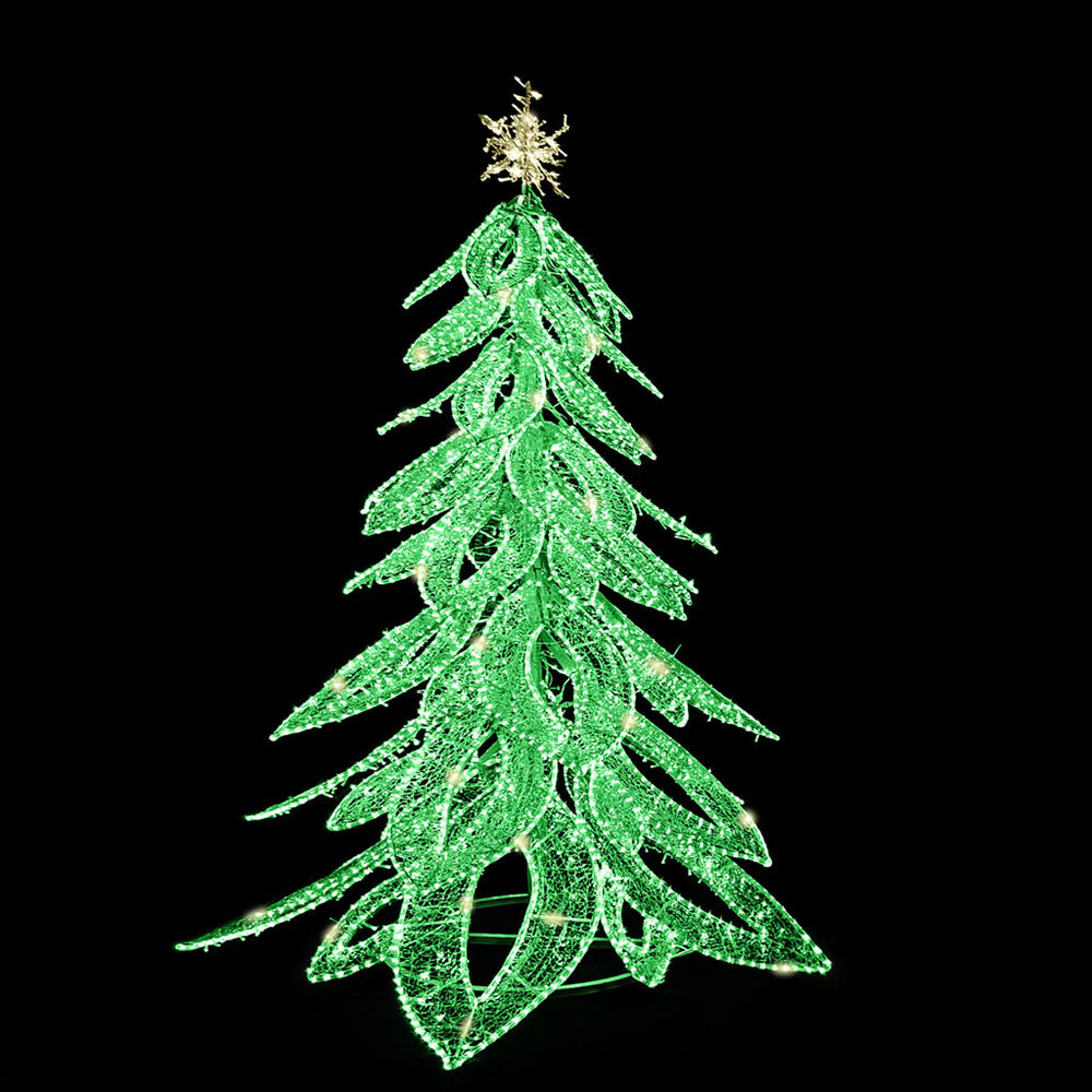 9 ft (H) Green Commercial Angel Tree w/ 4845 Green lights w/ 10% Warm White Twinkle