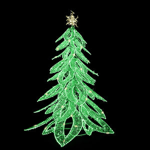 9 ft (H) Green Commercial Angel Tree w/ 4845 Green lights w/ 10% Warm White Twinkle