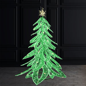 9 ft (H) Green Commercial Angel Tree w/ 4845 Green lights w/ 10% Warm White Twinkle