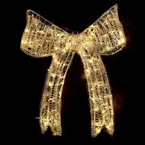 31”h Lighted  Outdoor Bow to match the “Angel Tree”.  151 Warm White with 10% Cool white twinkle LED lights / Outdoor