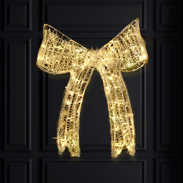 31”h Lighted  Outdoor Bow to match the “Angel Tree”.  151 Warm White with 10% Cool white twinkle LED lights / Outdoor