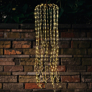 Christmas Waterfall Lights, 480 WW LEDs, Brown Top And Iron, 4' L, Ul Adapter, 32.8' Lead Wire, Ip44, Outdoor