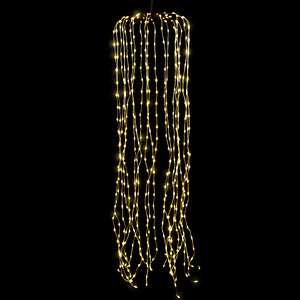 Christmas Waterfall Lights, 480 WW LEDs, Gold Top And Iron, 4' L, Ul Adapter, 32.8' Lead Wire, Ip44, Outdoor