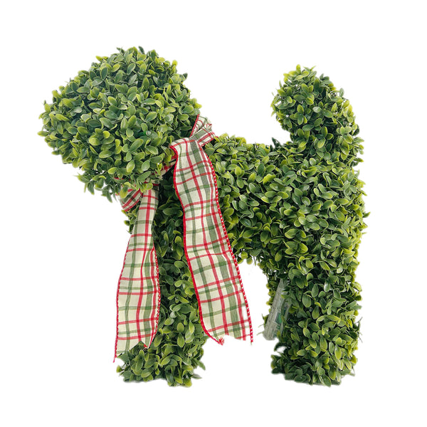 Faux PE Boxwood Dog w/ LED Lights | Indoor, Outdoor | 16 Inch X 15.5 Inch 11 Inch