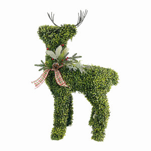 Faux PE Boxwood Large Reindeer With LED Lights | Indoor, Outdoor | 37 Inch X 35 Inch X 10 Inch